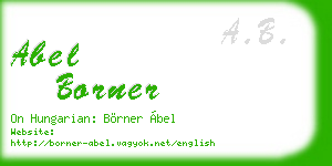abel borner business card